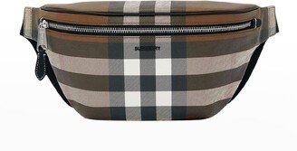 Men's Cason Giant Check-E Canvas Belt Bag