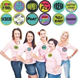 Big Dot Of Happiness 90's Throwback - 1990s Party Funny Name Tags - Party Badges Sticker Set of 12