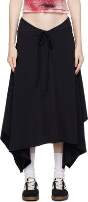 Emily Watson Black Handkerchief Bowtie Midi Skirt