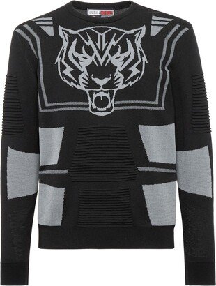 Logo-Print Knitted Jumper-AC