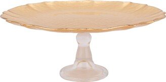 Baroque Glass Gold Cake Stand 12.25