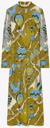 Printed Mockneck Dress