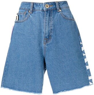 High-Waisted Denim Shorts-AE