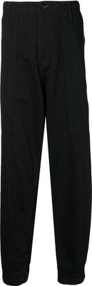 Mid-Rise Wide-Leg Cotton Trousers-AA