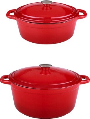 Neo Cast Iron Stockpot and Covered Dutch Ovens, Set of 2-AA