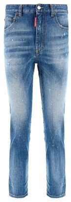 Logo Plaque High-Rise Cropped Jeans