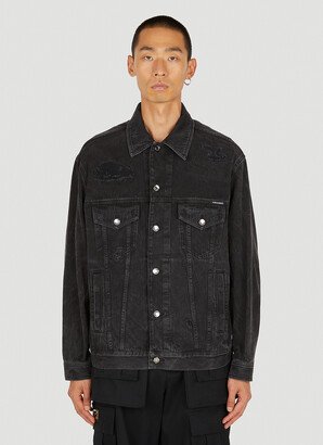 Distressed Denim Jacket - Man Jackets Black Eu - 48