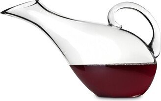 Mallard Duck Handled Wine Decanter, Hand Blown Glass Carafe for Red or White Wine, Hand Wash, Holds 1 Standard Bottle, Clear Finish