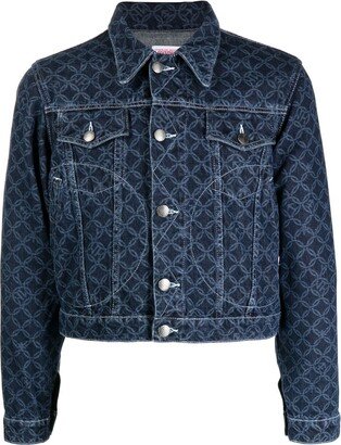 Etchen-print denim jacket