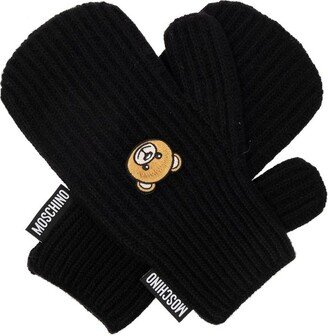 Teddy Bear Embroidered Knitted Golves-AC