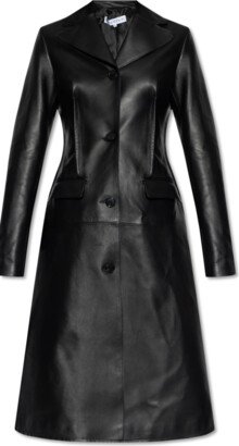 Leather Coat - Black-AA