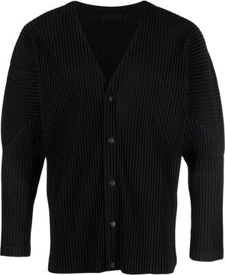 Basics panelled plissé cardigan