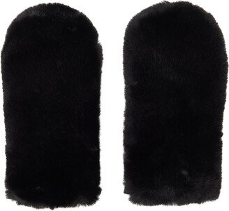 Black Charlie Faux-Fur Mittens