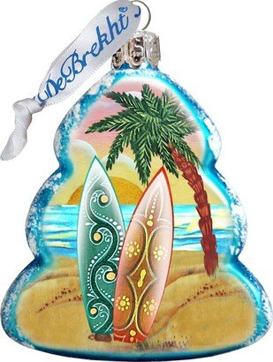 G.DeBrekht Tree Block Coastal Keepsake Glass Ornament