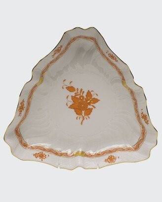 Chinese Bouquet Rust Triangle Dish-AA