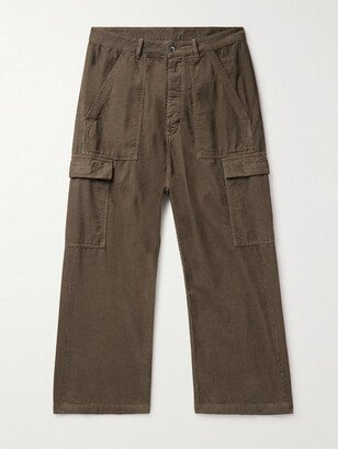 Wide-Leg Cotton-Corduroy Cargo Trousers