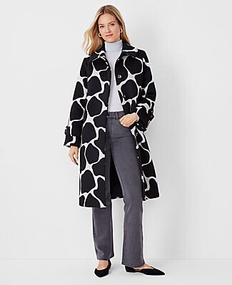 Petite Giraffe Print Mac Coat