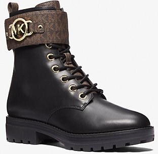 Rory Leather and Logo Combat Boot