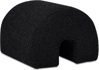 Bridge 16 Arched Upholstered Footstool Ottoman, Ebony Black Boucle