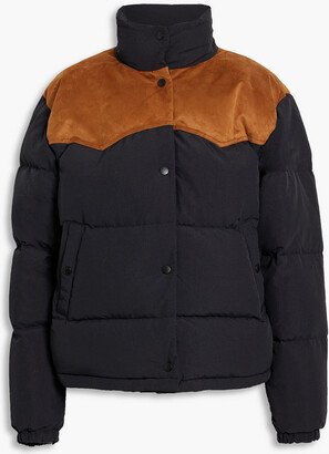 Cal faux suede-paneled quilted ripstop down jacket