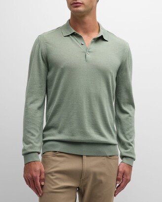 Men's Solid Knit Polo Shirt