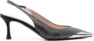 Crystal-Embellished Slingback Pumps-AB