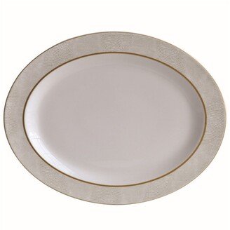 Sauvage White Oval Platter, 13