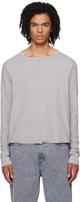 NVRFRGT Gray Asymmetric Long Sleeve T-Shirt