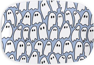 Serving Platters: Ghosted Ghosts Serving Platter, Blue