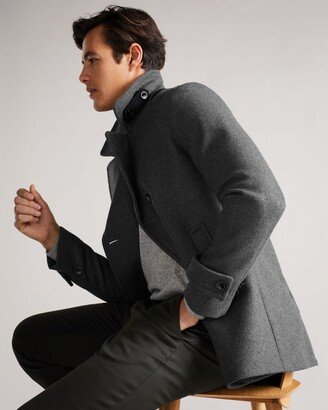 Wool Peacoat in Gray