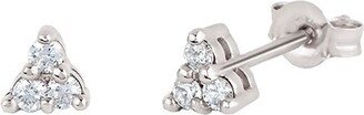 14kt white gold diamond Shuga mini trillion stud earrings