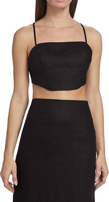 Hevron Helena Crop Top In Black