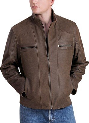 Bgsd Men Ethan Distressed Leather Moto Jacket