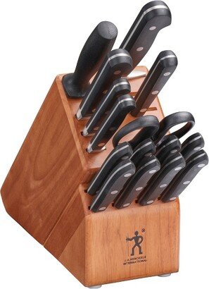 Classic 16-Piece Knife Block Set, Chef’s Knife, Serrated Utility Knife, Bread Knife, Steak Knives, Black