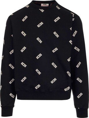 Allover Logo Print Crewneck Sweatshirt