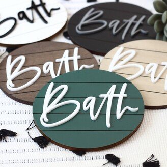 3D Lettered Shiplap Bath Sign