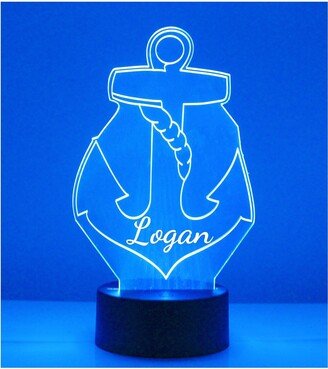 Anchor Light Up, Personalized Gift, 16 Color Led Kid's Room Night Lamp, Free Engraving, Remote Control, Decor, Never Sink Gift