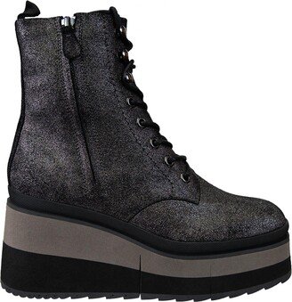 Burnout Platform Combat Boots In Grey