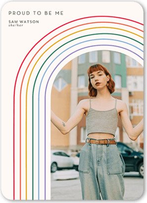 Greeting Cards: Arched Rainbow Pride Month Greeting Card, Grey, 5X7, Matte, Signature Smooth Cardstock, Rounded