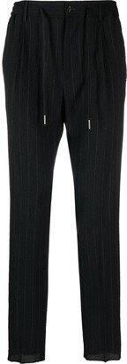 Striped Tapered-Leg Trousers