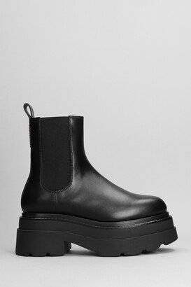 Chelsea Carter Combat Boots In Black Leather