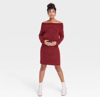 Off the houlder Maternity weater Dress - Isabel Maternity by Ingrid & Isabel™ Burgundy