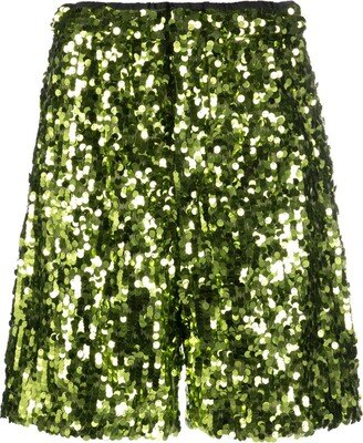 sequin-embellished Bermuda shorts