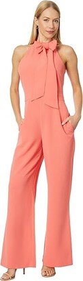 Signature Stretch Crepe Bow Neck Jumpsuit (Sorbet) Women's Jumpsuit & Rompers One Piece