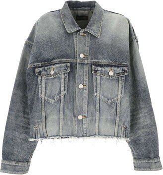 Raw-Cut Hem Denim Jacket