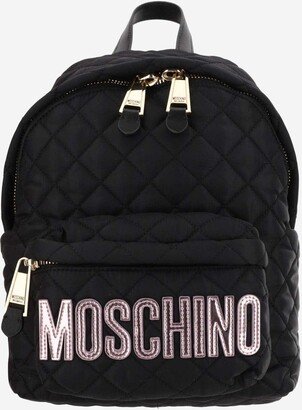 Quilted Backpack With Logo