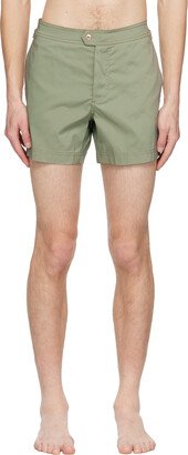 Green Piping Swim Shorts