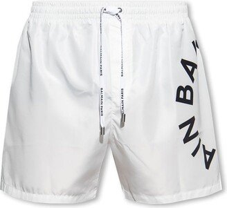 Logo Printed Drawstring Swim Shorts-BB