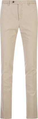 Beige Classic Slim Fit Trousers