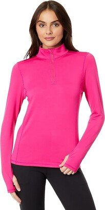 Hot Chillys Micro-Elite Chamois Solid Zip-T (Fuchsia Purple) Women's Clothing